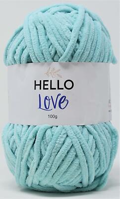Creative World Of Crafts Hello Love Garn 011 Seafoam Blau Chenille, Super Bulky