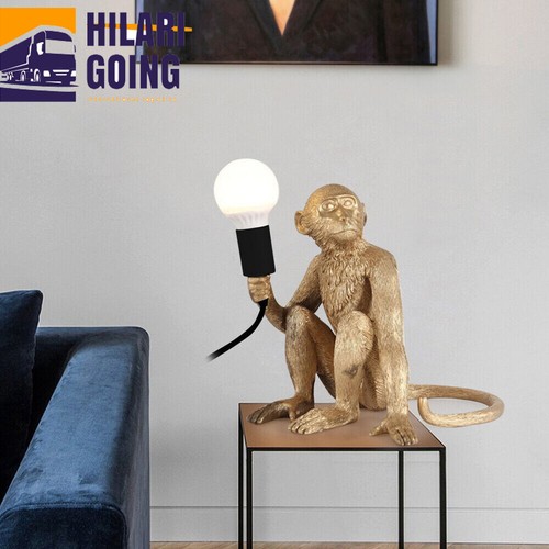 Monkey Shape Wall Light Vintage Golden Table Lamp Resin Sconce Lamp Fixture USA - Bild 2 von 16