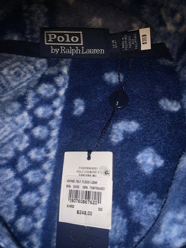 Nuevo con etiquetas Polo Ralph Lauren Bandana Estampado de Retazos Polar Pullover Talla XL $248 - Imagen 8 de 8