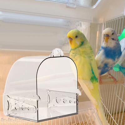 Haustier Vogeltränke Box klar keine Lecks hängende Futterschale Käfig Papagei Badewanne für