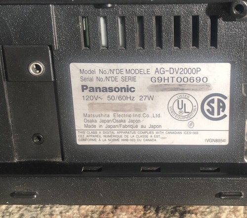 Panasonic AG DV 2000   Recorder “Tested for operational “ service required!  - Picture 7 of 7