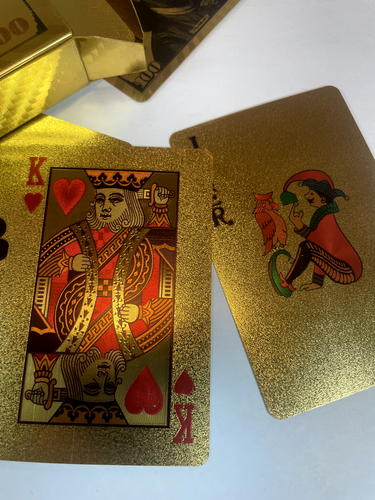 1 Decks Luxury 24K Gold Foil Poker Playing Cards Waterproof Plastic Set Gift - Picture 3 of 3
