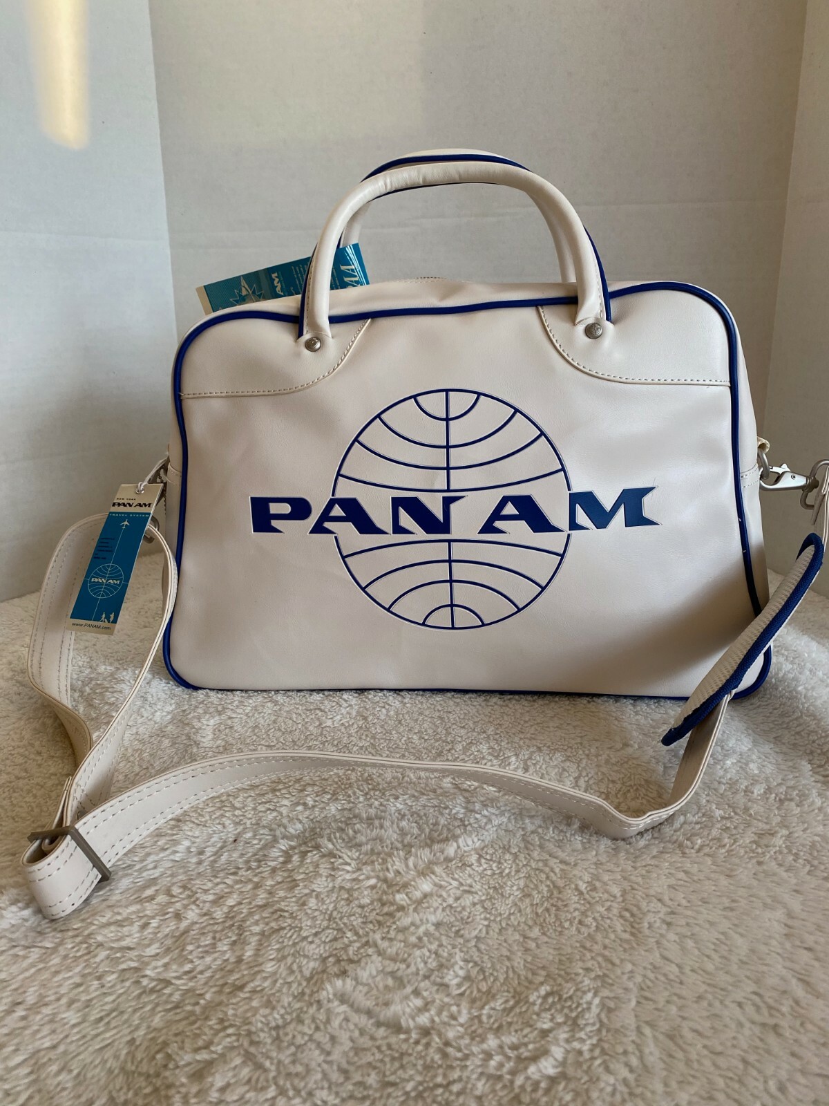 未使用 PAN AM パンナム ボストンバッグ 白色 Pan am travel bag - 日本