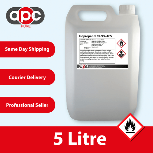 Isopropyl Alcohol 99.9% Pure 5 Litre (Isopropanol / IPA) *Shipped by Courier*
