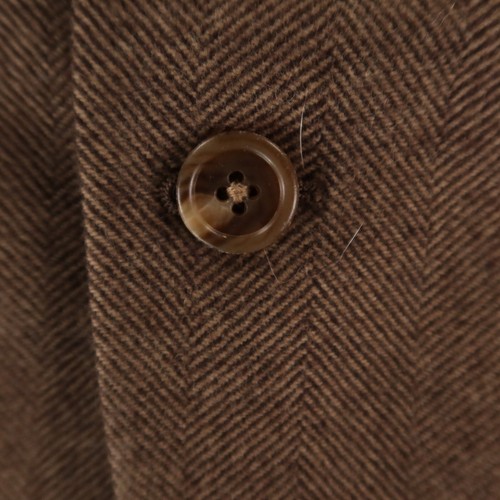 Tweed Jacket M Brown Herringbone Check 100% Wool Cashmere Flannel Blazer 40R - Picture 5 of 19
