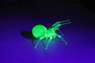 Vaseline Glass Spider Uranium Glass Figurine Spider Glass UV Spider Glass
