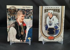 1992-93 Upper Deck #591 Chris Pronger RC + Flair Showcase Stitches SSCP - Ducks