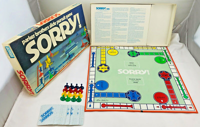 1972 Sorry! Game by Parker Brothers Complete in Very Good Condition FREE SHIP