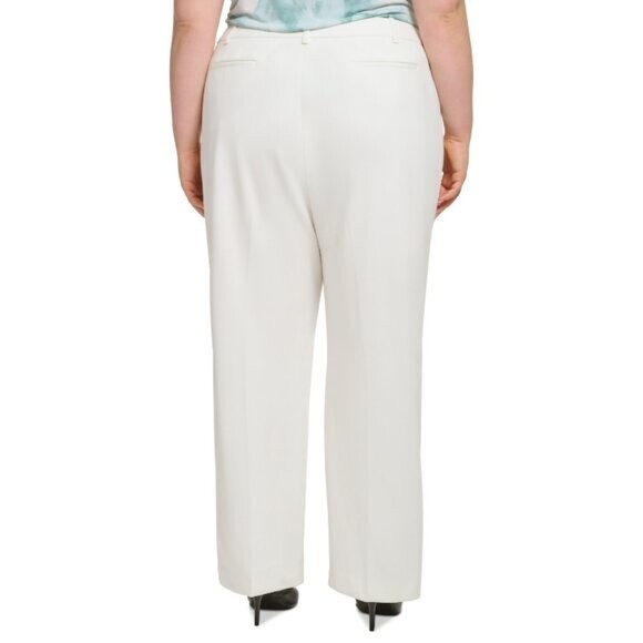 Calvin Klein Women's White High Rise Wide Leg Pants Trousers NWT. thumbnail 2