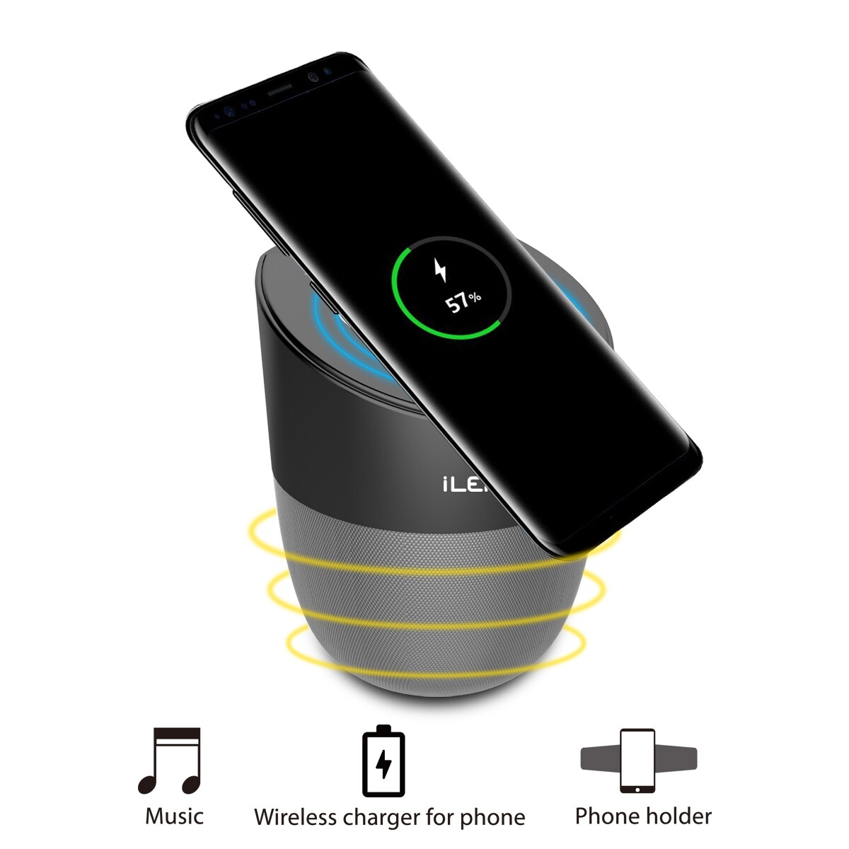 Mini enceinte Bluetooth Qi pour recharger son téléphone sans câble encombrant