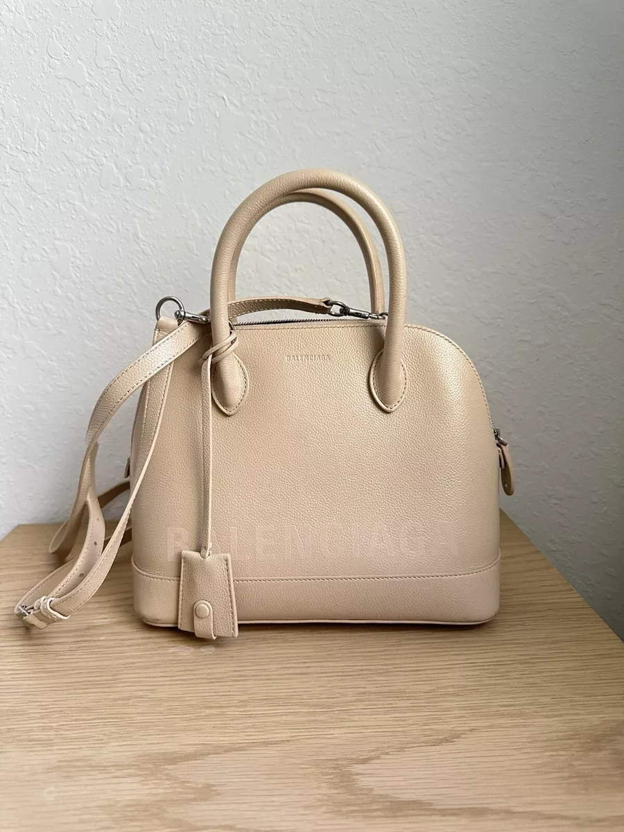 Balenciaga Small Ville Beige￼￼ Leather Top Handle Bag