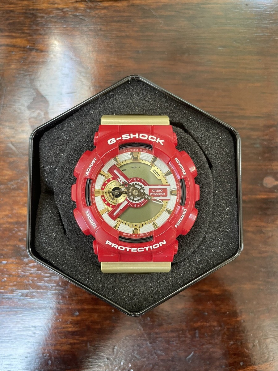 GENUINE CASIO G-SHOCK GA-110GB IRONMAN LIMITED EDITION RED/GOLD MARVEL  AVENGERS