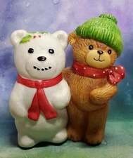 Lucy and Me Lucy Rigg Bear in green hat with Snowbear 1980