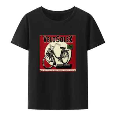 Printed Men Tshirts O-Neck Short-Sleeve Velo Solex Nostalgic Ancient Bike Casual