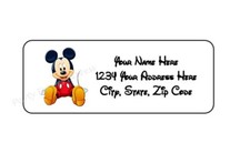 30 MOUSE PERSONALIZED RETURN ADDRESS LABELS 1 in X 2.625 in