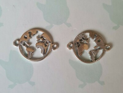 Tibetisches Silber Weltkarte Verbinder Charms, 19x26mm, Schmuck Teile UK Verkäufer