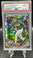 Logan Davidson 2019 Bowman Draft Chrome Sapphire 1st #BDC-10 PSA Gem Mint 10!