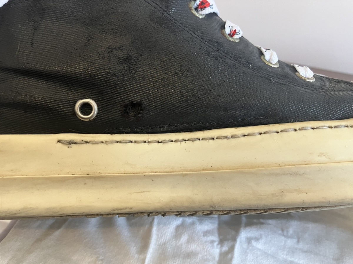 Rick Owens Men's 43 Waxed Canvas Low Ramones Sneakers Rick Owens Men's 43 Waxed Canvas Low Ramones Sneakers