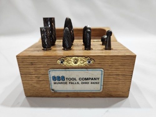 SGS PRO 8 Piece, 3/8" Shank Burr Set Tungsten Carbide Multiple Head Shape Vtg - Picture 4 of 10