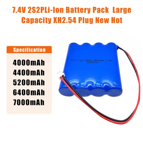 7.4V 2S2P 4000mAh Li-Ion Battery Pack 7000Mah Large Capacity XH2.54 Plug New