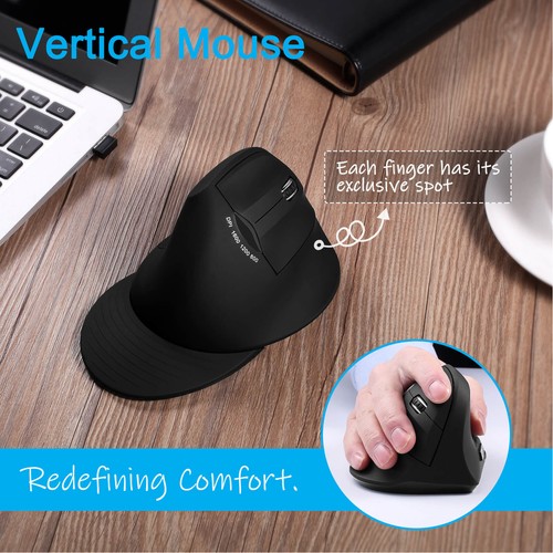 Vertical Wireless Mouse With Base Ergonomic 1600DPI Wireless Optical Mouse F GFL - Picture 20 of 24
