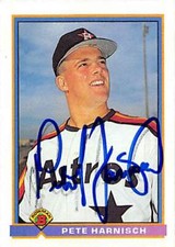 Pete Harnisch autographed Baseball Card (Houston Astros) 1991 Bowman #555