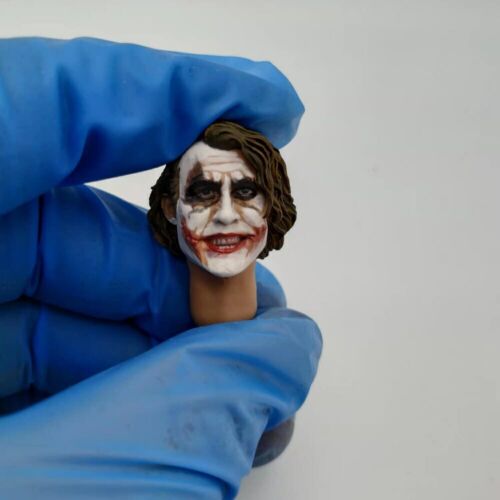 Scultura testa di libro contabile 1/12 Heath testa scultura cavaliere oscuro testa clown PER Modellino Mafex 6 - Foto 1 di 5
