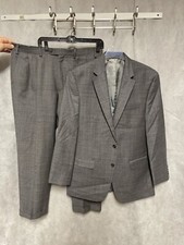 Chaps Suit Men 42L Gray 2B Wool Career Academia 36X30 Pants Ralph Lauren Luxury