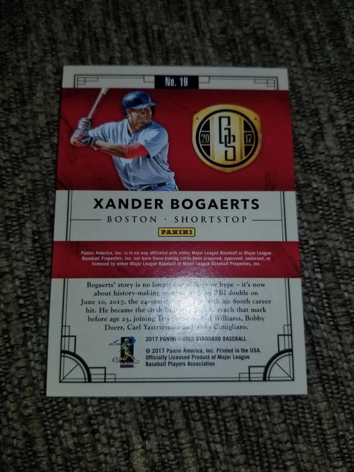 Xander Bogaerts 2017 Panini Chronicles Gold Standard Baseball Card 246/269 #19 - Image 3 of 3