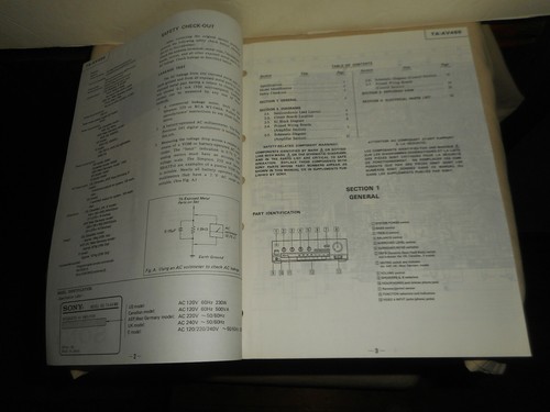 SONY TA-AV490 Service Repair Manual Schematics & Parts List USA & CANADA Models - Picture 4 of 12