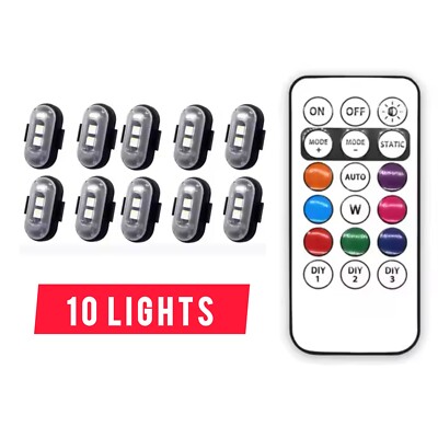 10x Remote Control Wireless LED Strobe Light Rechargeable Premium Light