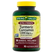 Spring Valley Ultra Strength Turmeric Curcumin Capsules 1,500 mg 90 Count