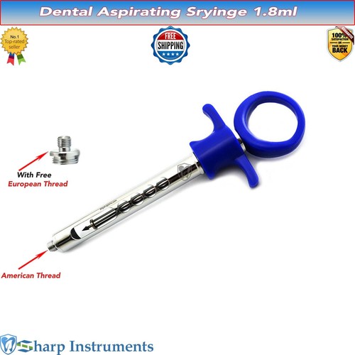 1.8cc Dental Aspirating Syringe Anesthetic Tool Self-Aspirating for Surgical CE - Picture 2 of 2