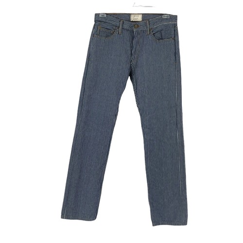 Current Elliott Jeans Muster blau weiß Pin Streifen gerades Bein mittlerer Anstieg Größe 12