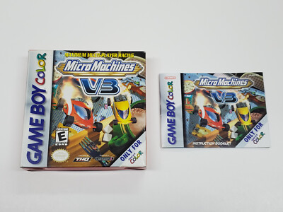 Micro Machines V3 Authentic Nintendo Game Boy Color Box & Manual