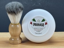 PRORASO Sapone Da Barba White Shaving Soap W Brush Set Sensitive Skin