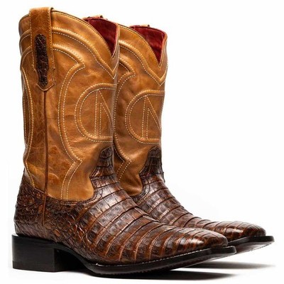 Tucson Genuine Caiman Belly Aged Maple Cowboy Boot | Marco Di Milano Western