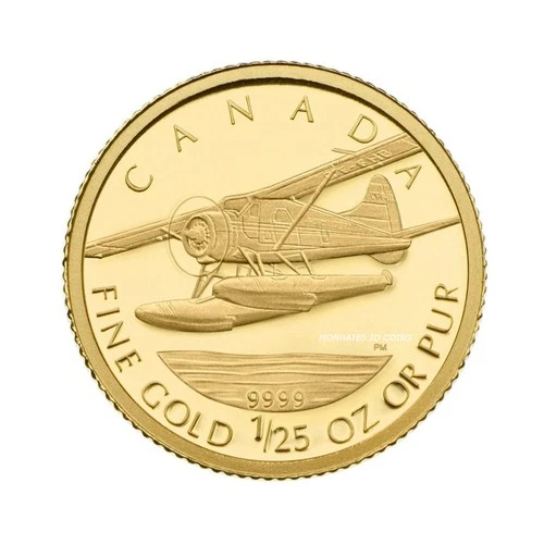 2008 Canada 50 Cent  1/25oz. 9999 Pure Gold  Havilland Beaver