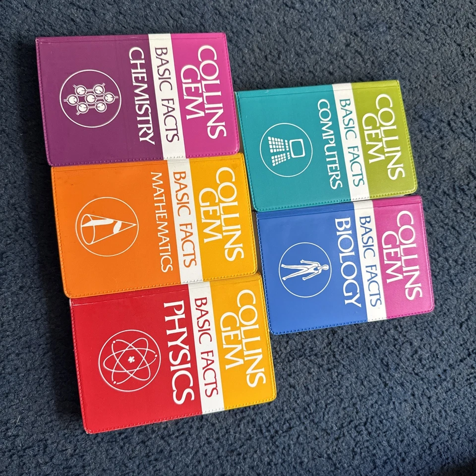 Collins Gem Basic Facts Set Of 5 Books Biology Computers Maths Physics Chemistry - Image 3 of 4