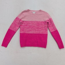 Cupcakes and Cashmere Women's Sweater Size S Pink Stripe Pullover Crewneck