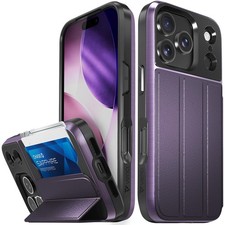 vCommute for iPhone 17 Pro Wallet Case, Military Grade Drop Protection Flip...