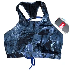 TYR DuraFast Storm KIRA Md Support Sports Bra Swim Top - Blue Sz Small 4/6 - $45