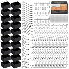 Heavy Duty Pegboard Hooks Kit with Bins - 320PCS