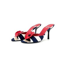 Moschino Cheap and Chic Poppy Flower Slip On Heeled Mules Sandals 37.5