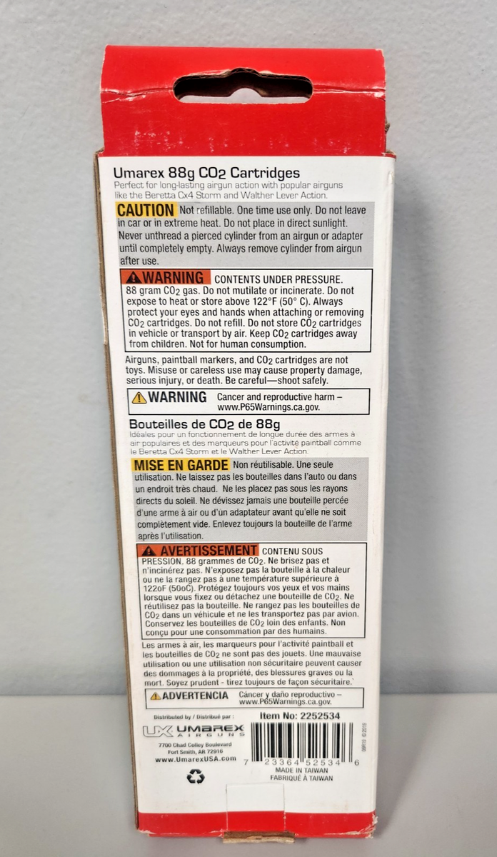 Umarex Pre-Filled CO2 Cylinder 88 Gram 2PK - 2252534 for sale