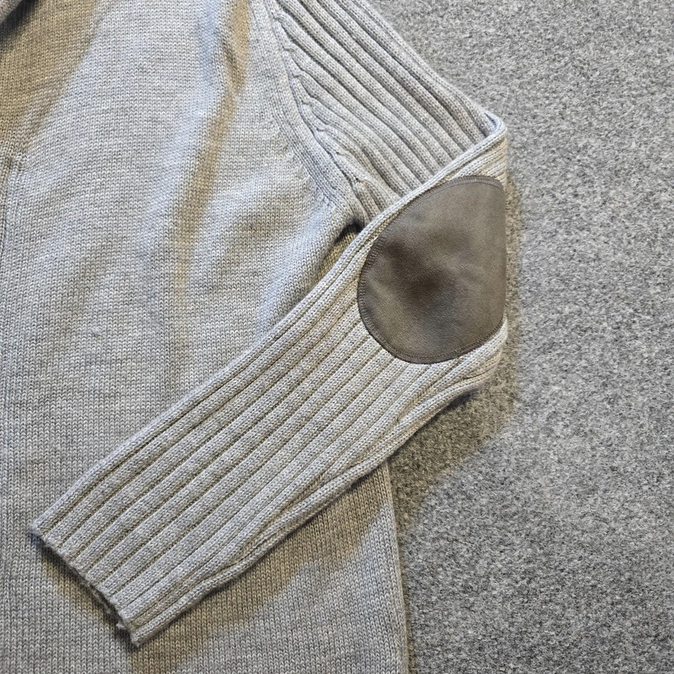 Suéter 7 Diamantes Para Hombres XL Gris Lana Cremallera Botón Codera Cápsula Academia Foto 3 de 4