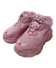 BALENCIAGA          Triple S sneakers/fur shoes/platform shoes pink 66