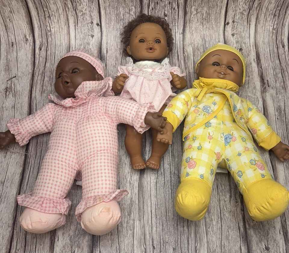 Lote de 4 bonecas bebês afro-americanas pretas vintage vintage - Imagem 2 de 4