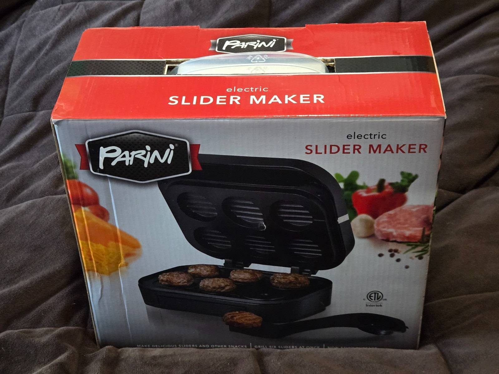 Parini Electric Slider Maker Non Stick Surface Grills 6 Sliders-NIB