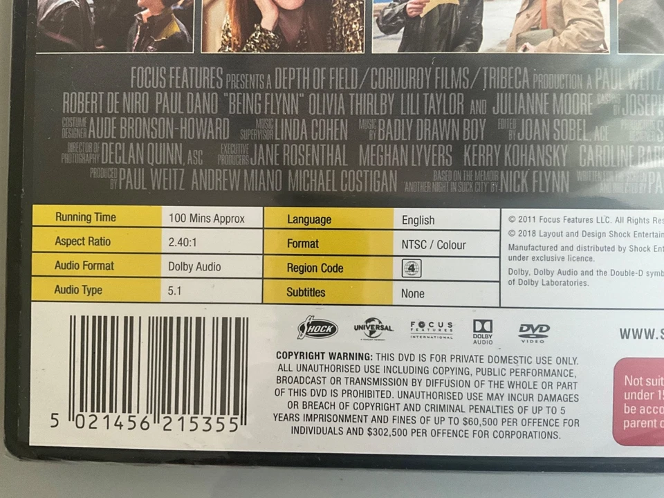 Being Flynn : Robert De Niro & Paul Dano (DVD, Region 4) Brand New & Sealed - image 3 of 4